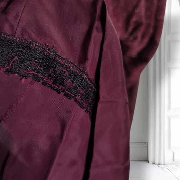 Vintage 70s Lurex Velvet Formal Dress Mock Neck Metallic Boho Holiday 0 - Picture 16 of 16